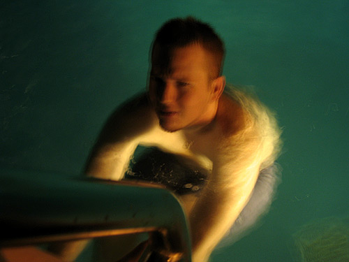 [Hazy Hayden in a pool]